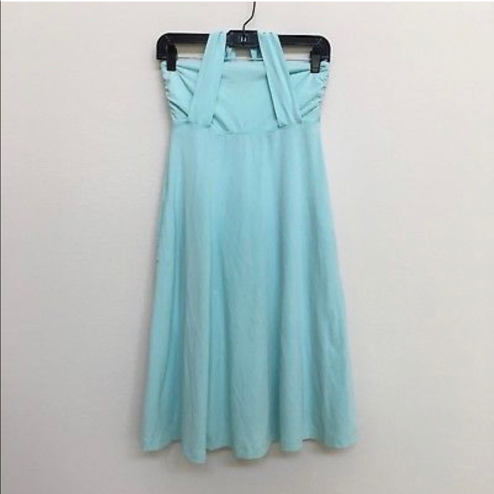 LuluLemon Reversible Halter Dress-White/Turquoise